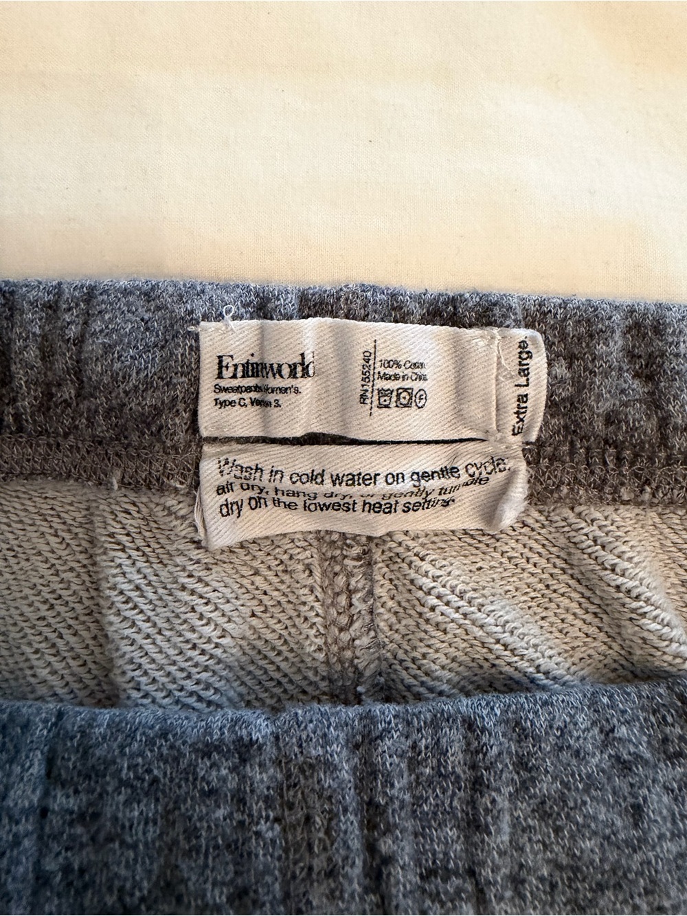 Entireworld Women’s Light Gray Sweatpants XL Extra Large Type C Version 3 - Picture 4 of 9